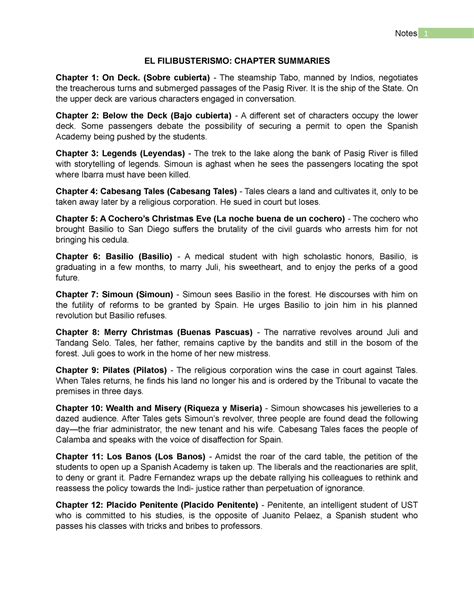 El Filibusterismo Chapter Summaries 1.
